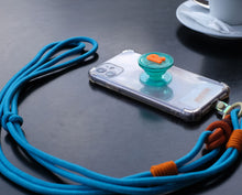 將圖片載入圖庫檢視器 MCRN 手機夾片+編繩長背帶天藍色 組合