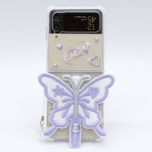 將圖片載入圖庫檢視器 SECOND UNIQUE NAME 透明蝴蝶紫色手機殼 (Z FLIP)