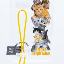將圖片載入圖庫檢視器 SECOND UNIQUE NAME 貓貓黃色彈力指套手機殼