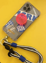 將圖片載入圖庫檢視器 MCRN 手機夾片+手腕掛繩條紋黑白 組合