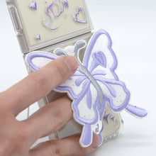 將圖片載入圖庫檢視器 SECOND UNIQUE NAME 透明蝴蝶紫色手機殼 (Z FLIP)