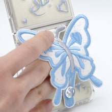 將圖片載入圖庫檢視器 SECOND UNIQUE NAME 透明蝴蝶藍色手機殼 (Z FLIP)
