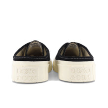 將圖片載入圖庫檢視器 BOX&COX 黑色厚底帆布穆勒鞋