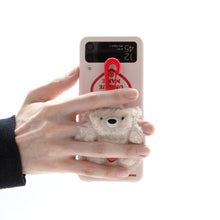 將圖片載入圖庫檢視器 SECOND UNIQUE NAME 絨毛指套牛奶熊手機殼 (Z FLIP)