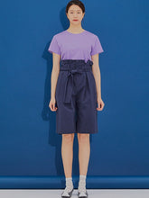 將圖片載入圖庫檢視器 CCOMAQUE 綁帶花苞深藍色五分褲