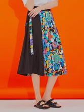 將圖片載入圖庫檢視器 CCOMAQUE 摺皺拼接黑色長裙