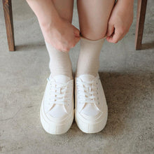 將圖片載入圖庫檢視器 BOX&COX 白色厚底帆布穆勒鞋
