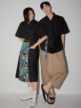 將圖片載入圖庫檢視器 CCOMAQUE 韓式長帶裝飾V領黑色上衣