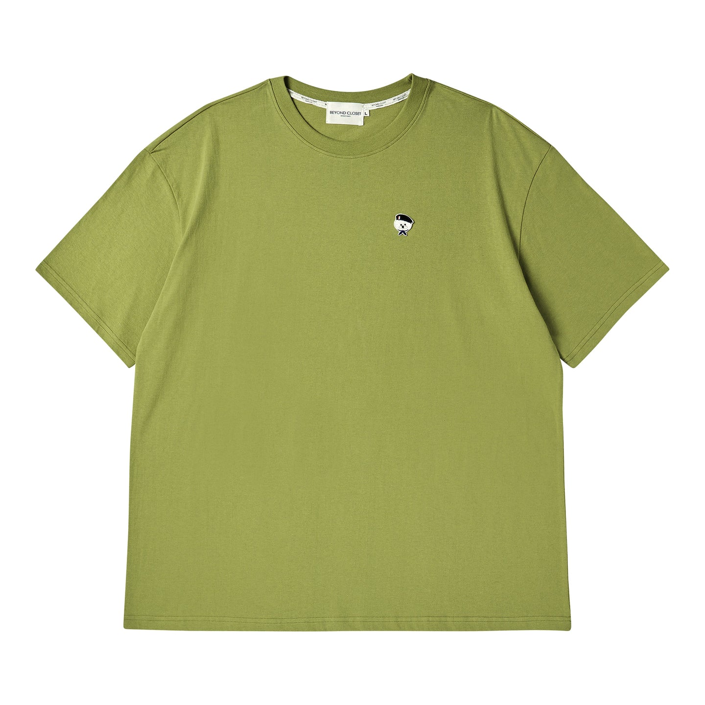 BEYOND CLOSET 經典刺繡綠色純棉短袖T恤