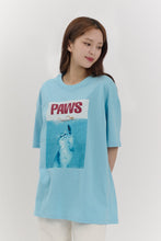 將圖片載入圖庫檢視器 BEYOND CLOSET Paws 伸出貓爪天空藍短袖T恤