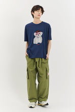 將圖片載入圖庫檢視器 BEYOND CLOSET 搖滾狗狗印花深藍色短袖T恤