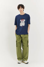 將圖片載入圖庫檢視器 BEYOND CLOSET 搖滾狗狗印花深藍色短袖T恤
