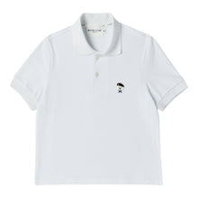 將圖片載入圖庫檢視器 BEYOND CLOSET 經典刺繡白色純棉短版POLO衫