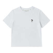 將圖片載入圖庫檢視器 BEYOND CLOSET 經典刺繡白色純棉短版T恤