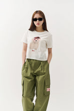 將圖片載入圖庫檢視器 BEYOND CLOSET 搖滾狗狗印花白色短版T恤