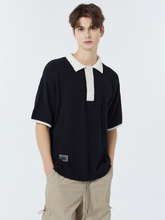 將圖片載入圖庫檢視器 CITYBREEZE 黑白拼接短袖POLO衫