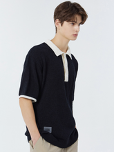 將圖片載入圖庫檢視器 CITYBREEZE 黑白拼接短袖POLO衫