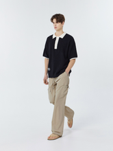 將圖片載入圖庫檢視器 CITYBREEZE 黑白拼接短袖POLO衫