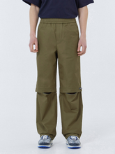 將圖片載入圖庫檢視器 CITYBREEZE 橄欖綠開膝設計寬褲