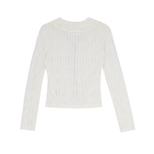 將圖片載入圖庫檢視器 CITYBREEZE 蕾絲透膚白色開襟襯衫