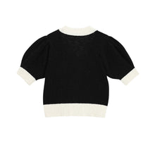 將圖片載入圖庫檢視器 CITYBREEZE 泡泡袖黑色開襟針織衫