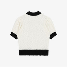 將圖片載入圖庫檢視器 CITYBREEZE 泡泡袖白色開襟針織衫