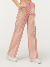 將圖片載入圖庫檢視器 CITYBREEZE 粉色拼接單寧牛仔寬褲 ((G)IDLE曹薇娟同款)