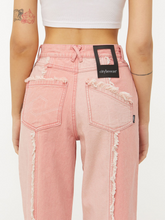 將圖片載入圖庫檢視器 CITYBREEZE 粉色拼接單寧牛仔寬褲 ((G)IDLE曹薇娟同款)