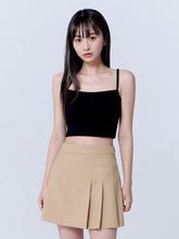 將圖片載入圖庫檢視器 CITYBREEZE Logo刺繡黑色短版細肩帶上衣