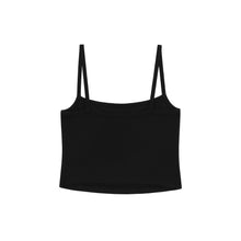 將圖片載入圖庫檢視器 CITYBREEZE Logo刺繡黑色短版細肩帶上衣