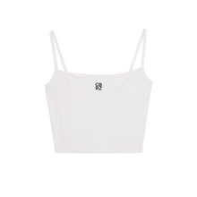 將圖片載入圖庫檢視器 CITYBREEZE Logo刺繡白色短版細肩帶上衣 (辛叡恩同款)