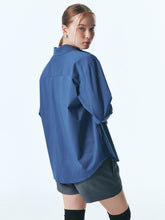 將圖片載入圖庫檢視器 CITYBREEZE 防皺經典海軍藍長袖襯衫