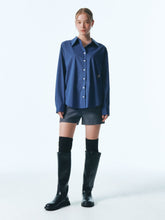 將圖片載入圖庫檢視器 CITYBREEZE 防皺經典海軍藍長袖襯衫