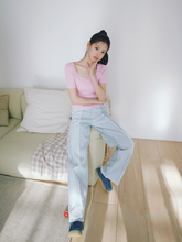 將圖片載入圖庫檢視器 CITYBREEZE Logo刺繡粉色螺紋T恤 ((G)IDLE曹薇娟同款)