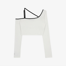 將圖片載入圖庫檢視器 CITYBREEZE 不規則線條剪裁短版白色上衣 ((G)IDLE曹薇娟同款)