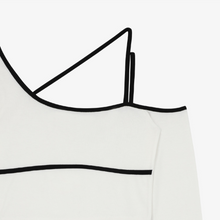 將圖片載入圖庫檢視器 CITYBREEZE 不規則線條剪裁短版白色上衣 ((G)IDLE曹薇娟同款)