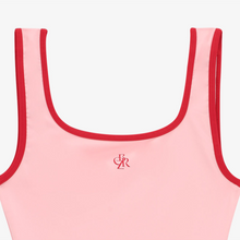 將圖片載入圖庫檢視器 CITYBREEZE 極簡Logo甜美粉連身窄肩綁帶泳衣