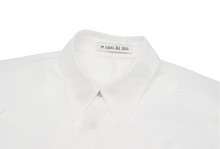 將圖片載入圖庫檢視器 EMKM 透膚白色羽毛提花襯衫