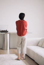 將圖片載入圖庫檢視器 DOLSILNAI 刺繡七分袖紅色罩衫