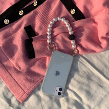 將圖片載入圖庫檢視器 ARNO Beads系列 珠鍊防撞手機殼_黑珠點綴珍珠