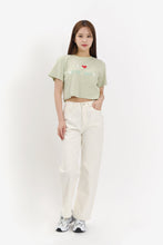 將圖片載入圖庫檢視器 BEYOND CLOSET New Boy 特殊花紋薄荷綠短版T恤