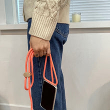 將圖片載入圖庫檢視器 ARNO 可拆式 編繩背帶透明手機殼_甜橙橘