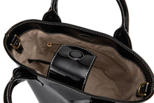 將圖片載入圖庫檢視器 LOEKA Marqueta S 優雅亮面黑色牛皮水桶小包
