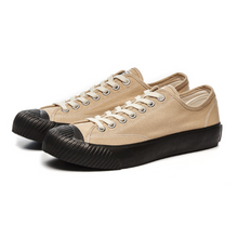 將圖片載入圖庫檢視器 BAKE-SOLE Yeast 米色x黑底帆布鞋