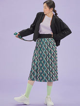 將圖片載入圖庫檢視器 CCOMAQUE 牡丹花摺皺合身黑色長裙