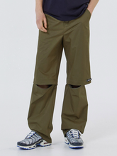將圖片載入圖庫檢視器 CITYBREEZE 橄欖綠開膝設計寬褲