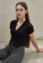 將圖片載入圖庫檢視器 CONCHWEAR V領抽繩短袖上衣 5色