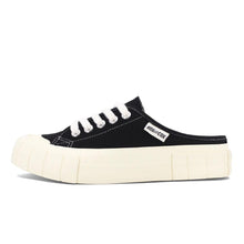 將圖片載入圖庫檢視器 BOX&COX 黑色厚底帆布穆勒鞋