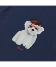 將圖片載入圖庫檢視器 BEYOND CLOSET 搖滾狗狗印花深藍色短袖T恤