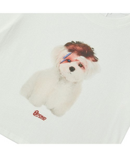 將圖片載入圖庫檢視器 BEYOND CLOSET 搖滾狗狗印花白色短版T恤